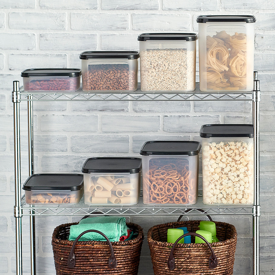tupperware modular mates rechteckige 4er-packung vorratsbehälter tiefschwarz