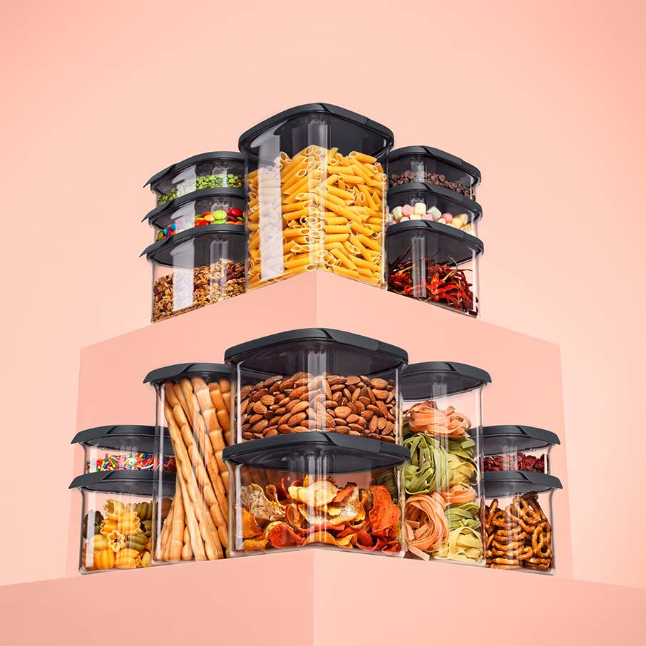 tupperware ultra clear oval 7-teiliges set cosmos verschlüsse
