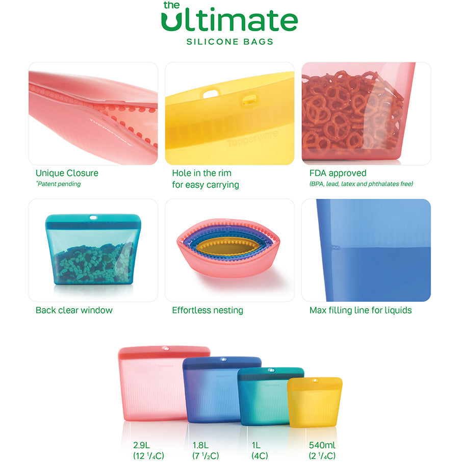 ultimativer silikon-standbeutel extra groß pink