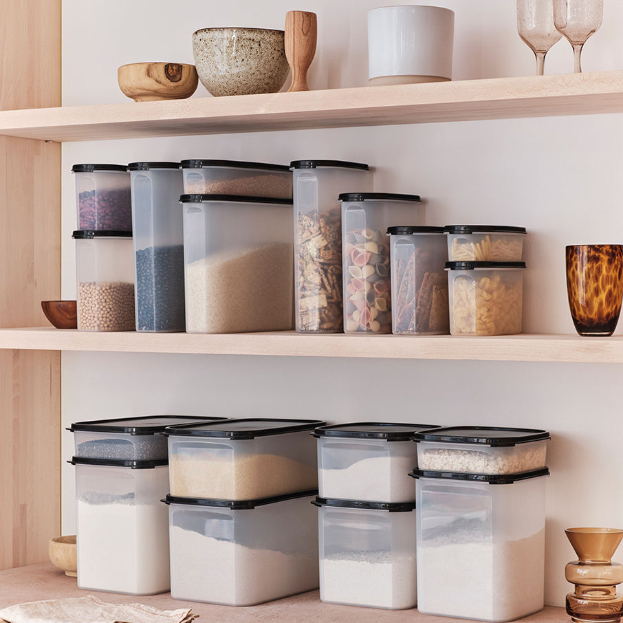 tupperware modular mates rechteckiger 2er-pack vorratsbehälter tiefschwarz