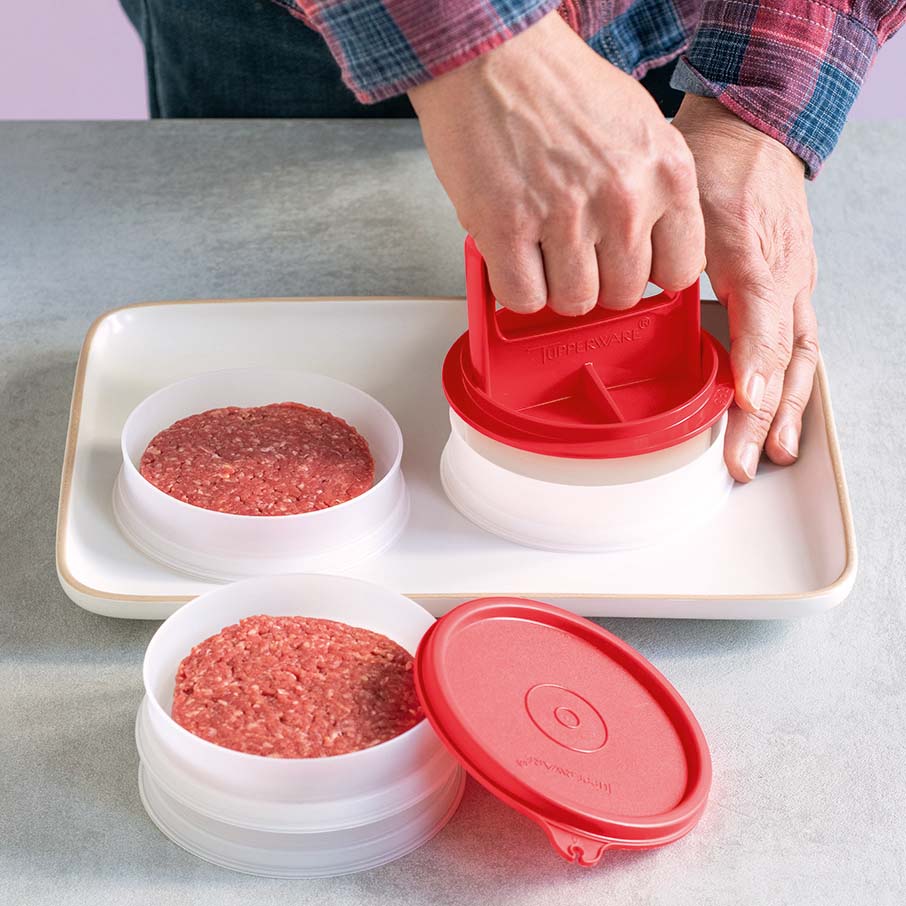 tupperware hamburgerpresse aufbewahrungsset große frikadellenform aufbewahrung chili