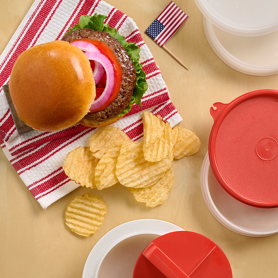 tupperware hamburgerpresse aufbewahrungsset große frikadellenform aufbewahrung chili