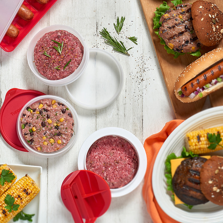 tupperware hamburgerpresse aufbewahrungsset große frikadellenform aufbewahrung chili