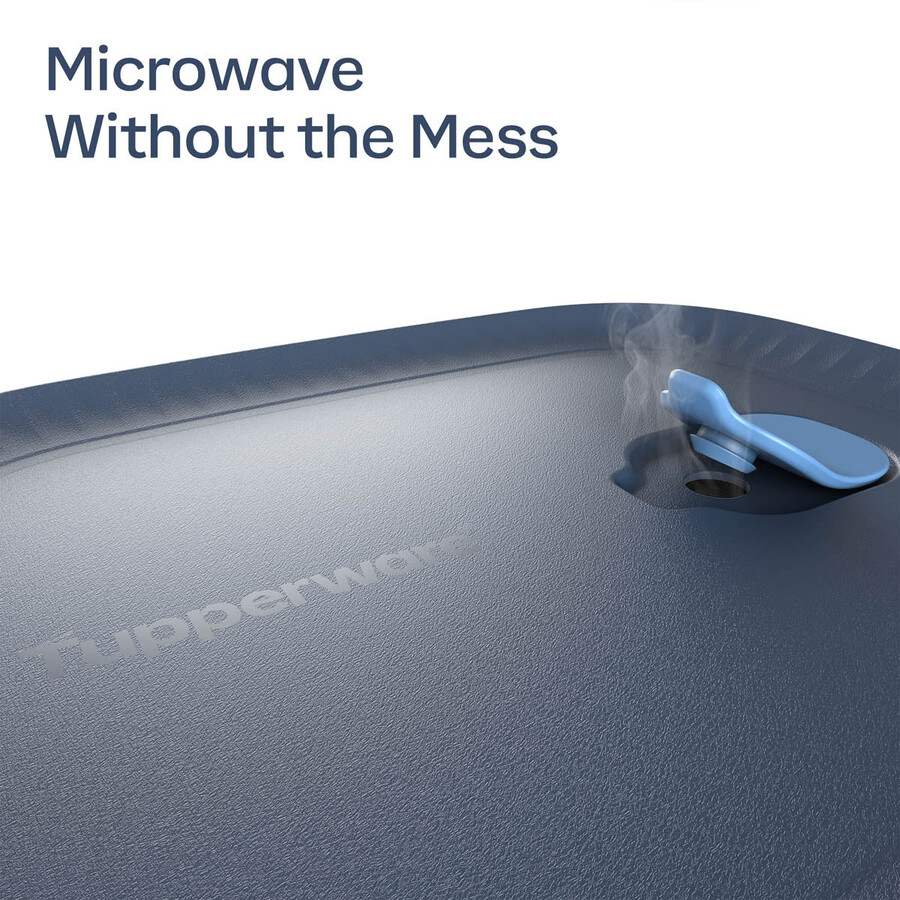 tupperware voila glas-vorratsdose rechteckig mittelgroß dunkelgrau und blau deckel