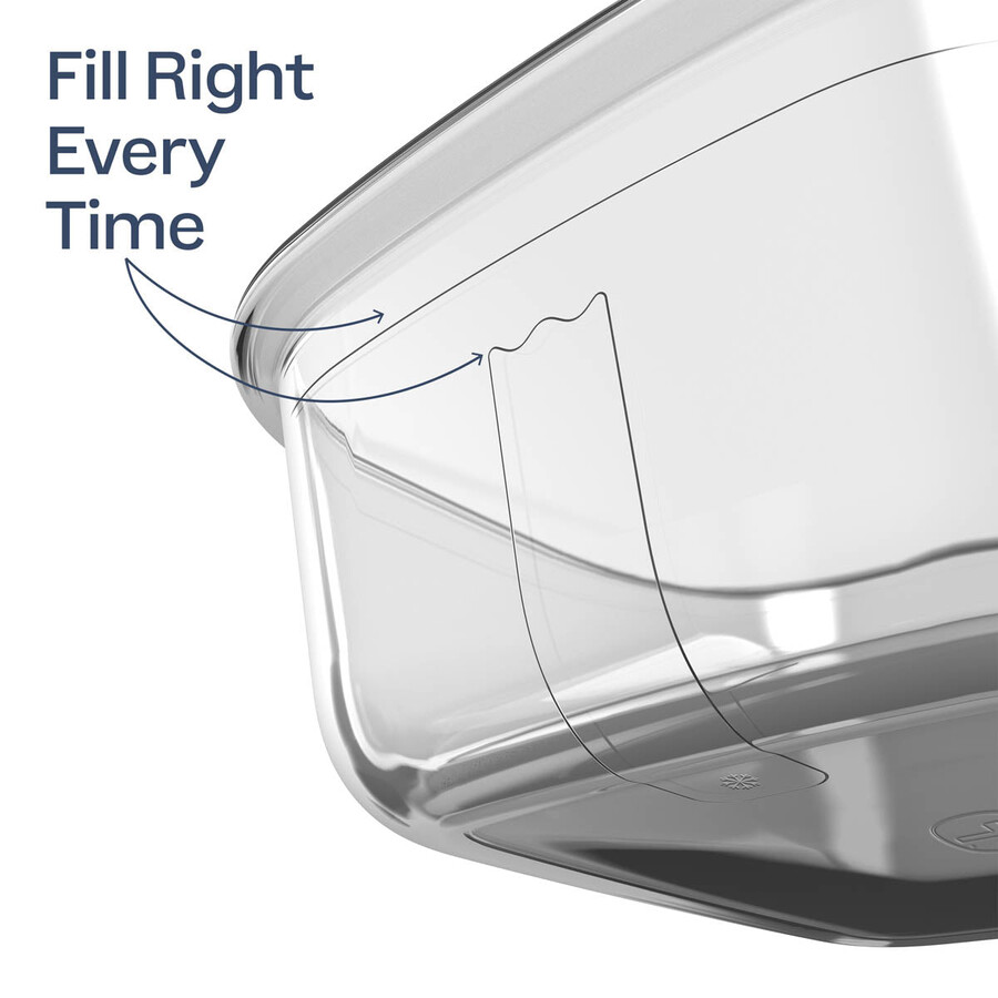 tupperware voila glas-vorratsdose rechteckig groß dunkelgrau und blau deckel